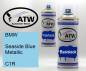 Preview: BMW, Seaside Blue Metallic, C1R: 400ml Sprühdose + 400ml Klarlack - Set, von ATW Autoteile West.